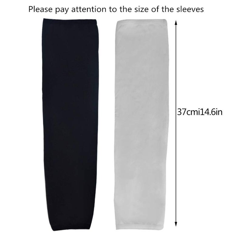 Tayfremn 10 Pairs Unisex Arm Sleeves  Arm Sleeves UV Sun Protection Cooling Sleeves for Women Youth Arm Cover Sleeves for Boys Girls Bike Riding Baseball Basketball Running Outdoors Activities  Black and White - Image 3